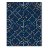 Navy Anchor Chain Lattice Area Rug