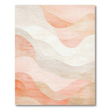 ODIKA Modern Abstract Wavy Terracotta Washable Area Rug - Low Pile Non-Slip Carpet
