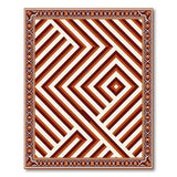 Bold Geometric Red Area Rug with Ornate Border