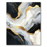 Black and Gold Marble Abstract Area Rug