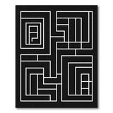 Bold Geometric Modern Bold Black White Geometric Maze Area Rug