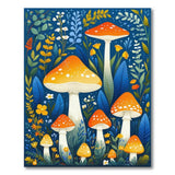 Kids Cartoon Multi-color and Patterns Whimsical Mushroom Forest Area Rug