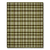 Olive Green Plaid Rustic Farmhouse Rug