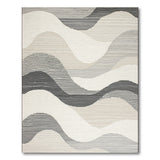 Grey Modern Grey Wave Abstract Area Rug