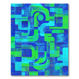 Modern Blue Teal Geometric Area Rug