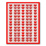 Playful Red Hearts Grid Area Rug