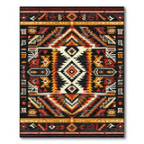 Bold Southwestern Geometric Area Rug Black Red