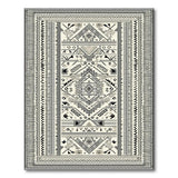 Black and White Geometric Black White Heritage Tribal Geometric Rug