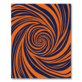 Navy Orange Hypnotic Spiral Abstract Area Rug