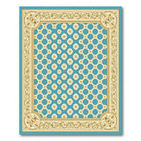 Teal Persian Daisy Lattice Area Rug