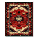 Red Southwestern Distressed Geometric Rug