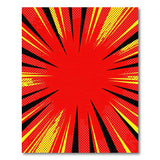 ODIKA Pop Art Comic Book Washable Area Rug - Non-Slip Red Low Pile Retro Rug