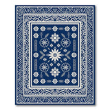 Navy Blue Persian Snowflake Area Rug