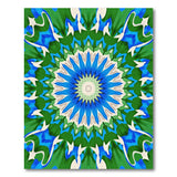 Vibrant Blue-Green Mandala Area Rug