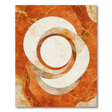 Orange Concentric Circles Area Rug