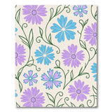 Purple Blue Floral Vine Pattern Area Rug