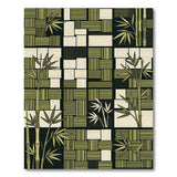 Green Bamboo Geometric Woven Area Rug