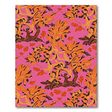 Vibrant Pink Orange Foliage Area Rug