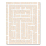 Beige Maze Labyrinth Geometric Area Rug