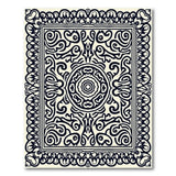 Ornate Black White Persian Medallion No. 21 Rug