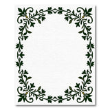 Ornate Green Floral Border Green Area Rug