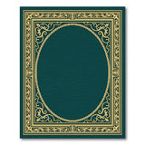Ornate Gold Filigree Teal Area Rug