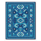 Blue Teal Southwestern Geometric Area Rug
