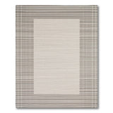 Modern Grey Striped Border Beige Area Rug