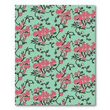 Pink Cherry Blossom Teal Floral Area Rug