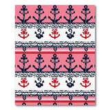 Pink Nautical Anchor Pattern Area Rug