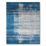 Blue Teal Distressed Abstract Area Rug