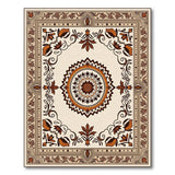 Beige Persian Medallion Floral Area Rug
