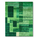 Emerald Green Geometric Block Geometric Modern Area Rug