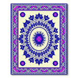 Pink Blue Floral Medallion Persian Rug