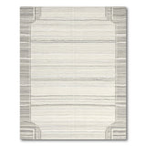 Framed Grey Striped Area Rug