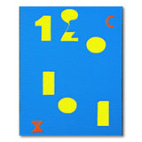 Playful Yellow Numbers Letters Blue Kids Rug