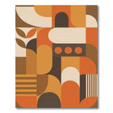 Geometric Orange Brown Area Rug