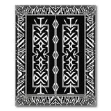 Art Deco Geometric Black White Area Rug