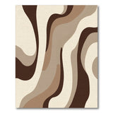 Abstract Area Wavy Brown Abstract Area Rug
