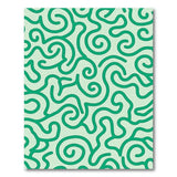 Swirling Green Waves Abstract Area Rug