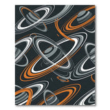 Cosmic Saturn Rings Geometric Area Rug