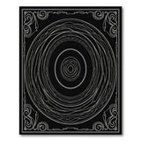 Ornate Concentric Spiral Black White Area Rug