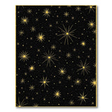 Gold and Silver Gold Stars on Black Area Rug