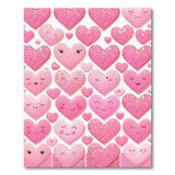 Sparkly Pink Kawaii Hearts Cartoon Area Rug