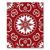 Ornate Snowflake Medallion Red Area Rug