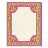 Pink Gold Ornate Baroque Frame Area Rug