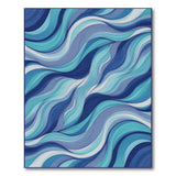 Wavy Blue Teal Abstract No. 2 Area Rug