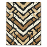 Brown Tan Distressed Chevron Geometric Rug