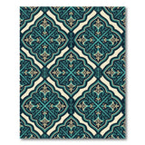 Intricate Blue Teal Persian Geometric Rug