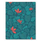 ODIKA Tropical Teal Botanical Washable Area Rug - Low Pile & Non-Slip Floral Decor